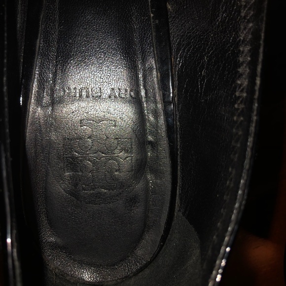 TORY BURCH ballet flats open toe 7.5 black patent - Picture 4 of 5